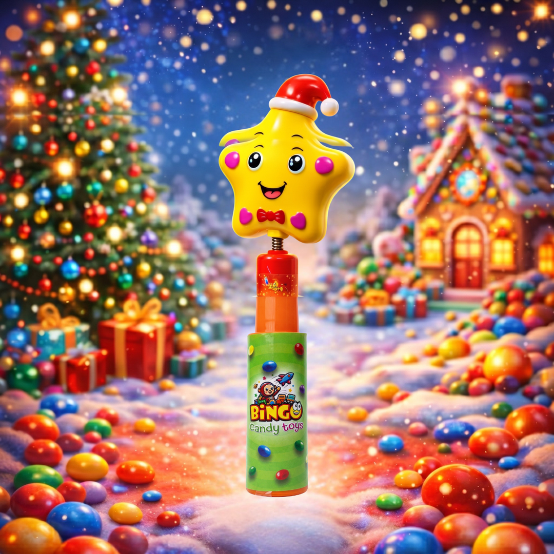 Cute Smiley Star Shake Toy Gift for Kids with Choco Beans Tube By Bingo Super Series