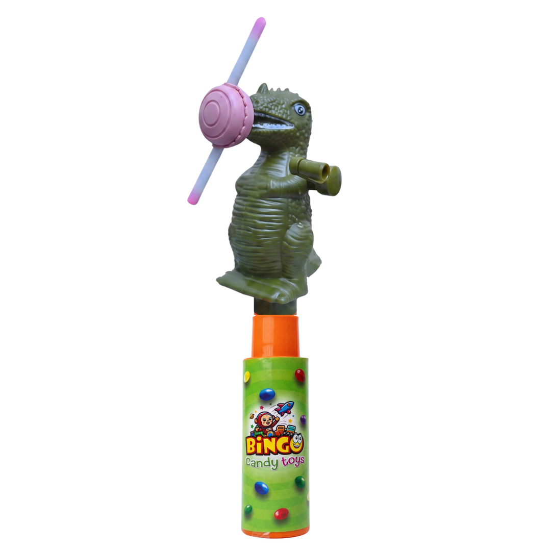 Dino Animal Light Fan Toy with Choco Beans Tube for Kids