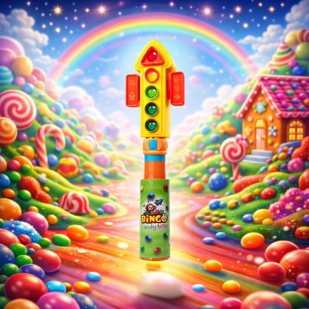 Traffic Light Activity Toy Gift for Kids with Choco Beans Tube By Bingo Super Series