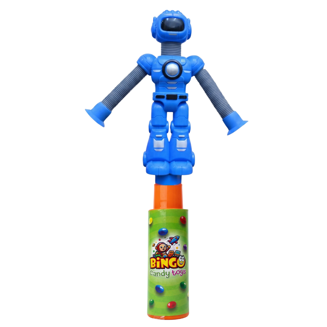 Stretch Arm Robot Toy with Choco Beans Tube