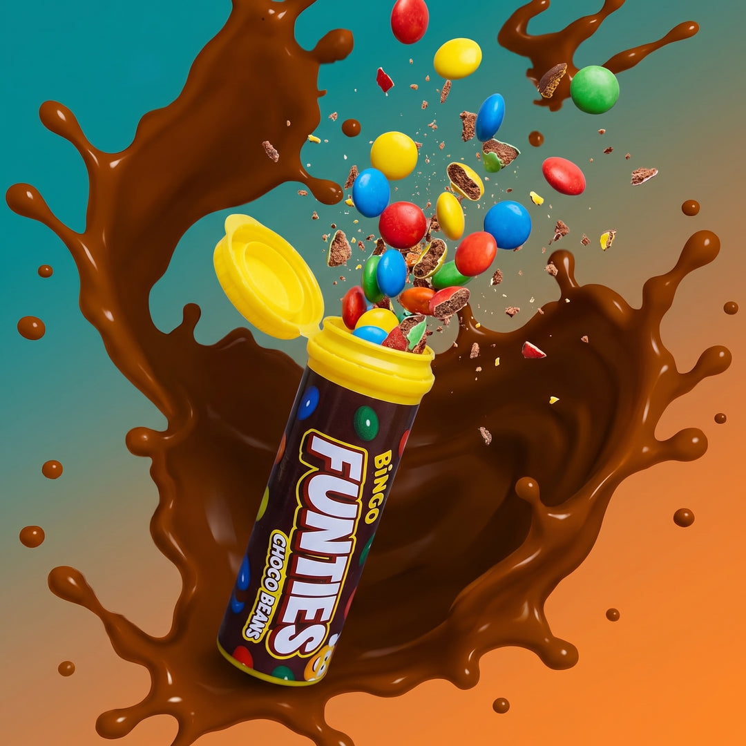 Bingo Funties Choco Beans - Colorful Candy Tube